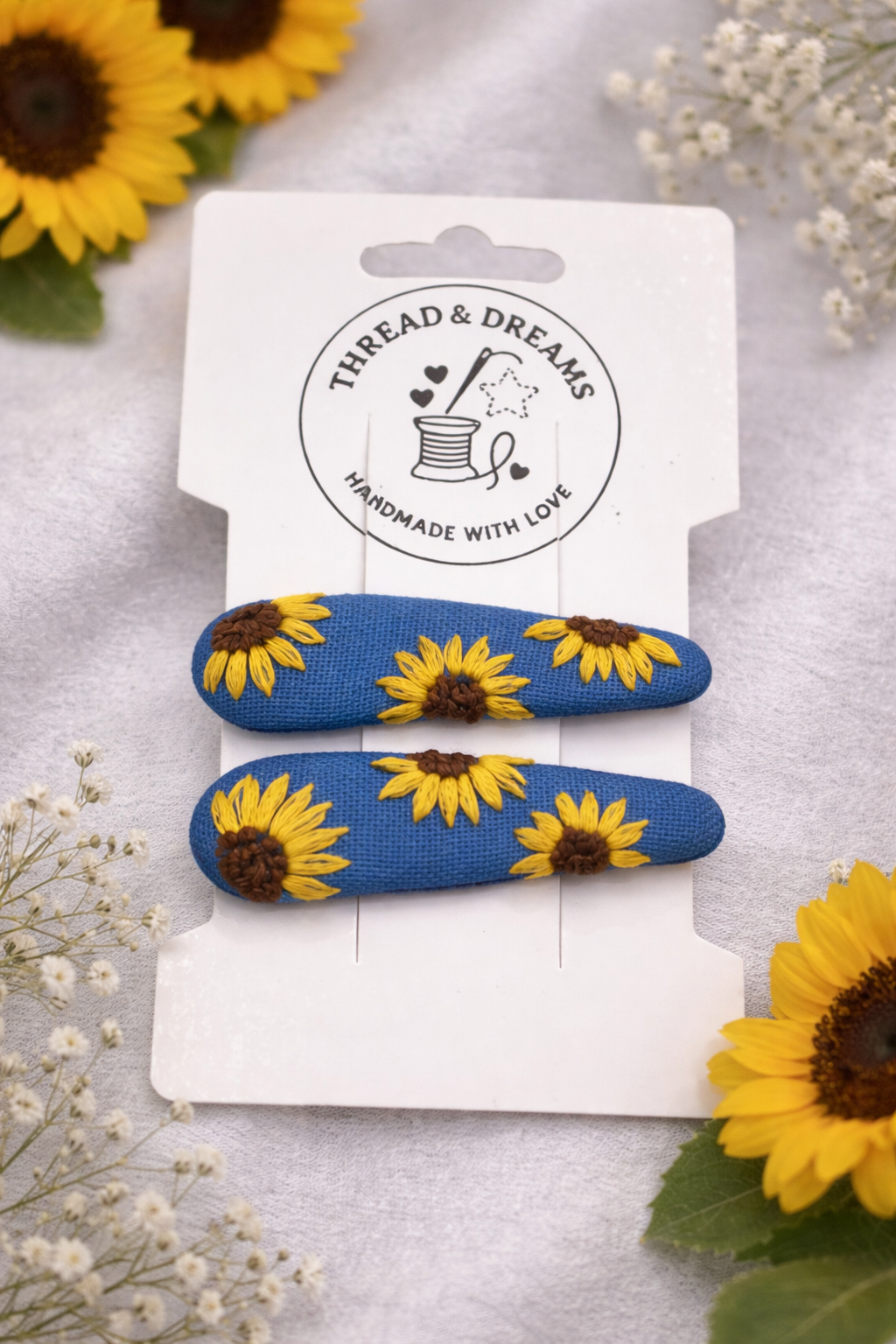 Golden Sunflower Hair Clips