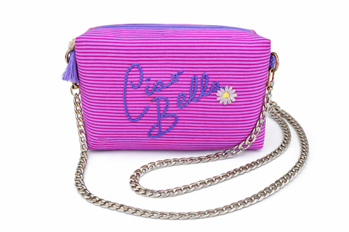 Ciao Bella Embroidered Clutch Bag - Pink