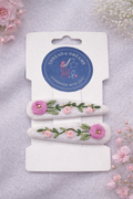 Pink Rose Hair Clips