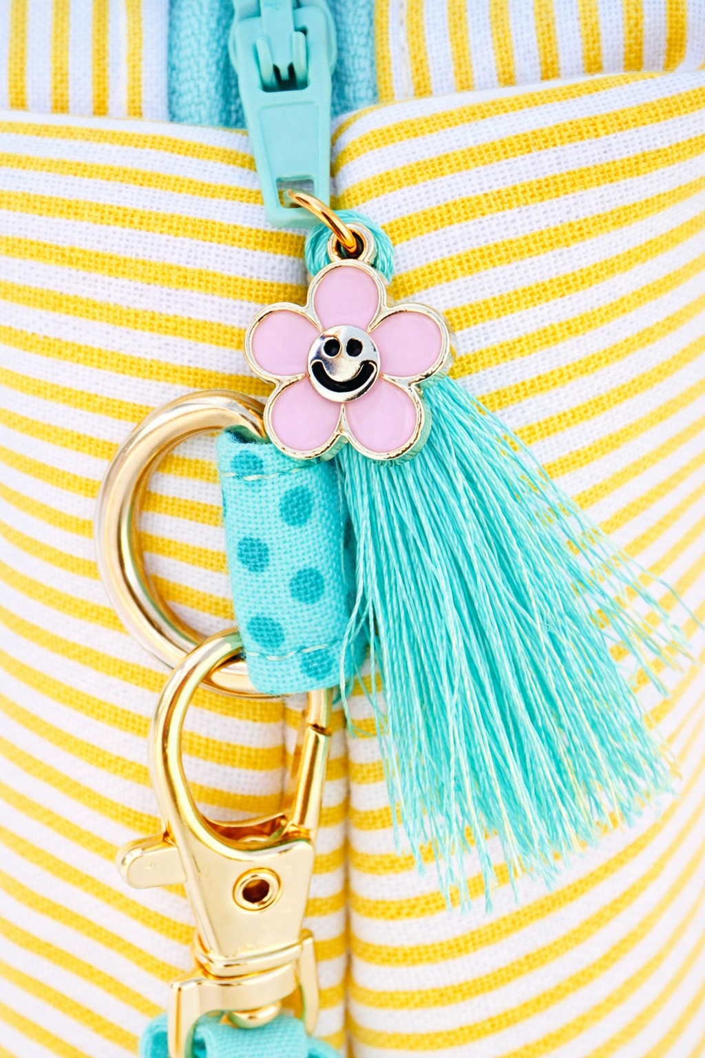Smile Embroidered Clutch Bag - Yellow
