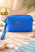 Sunshine Embroidered Clutch Bag - Blue