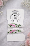 Pink Rosebud Hair Clips